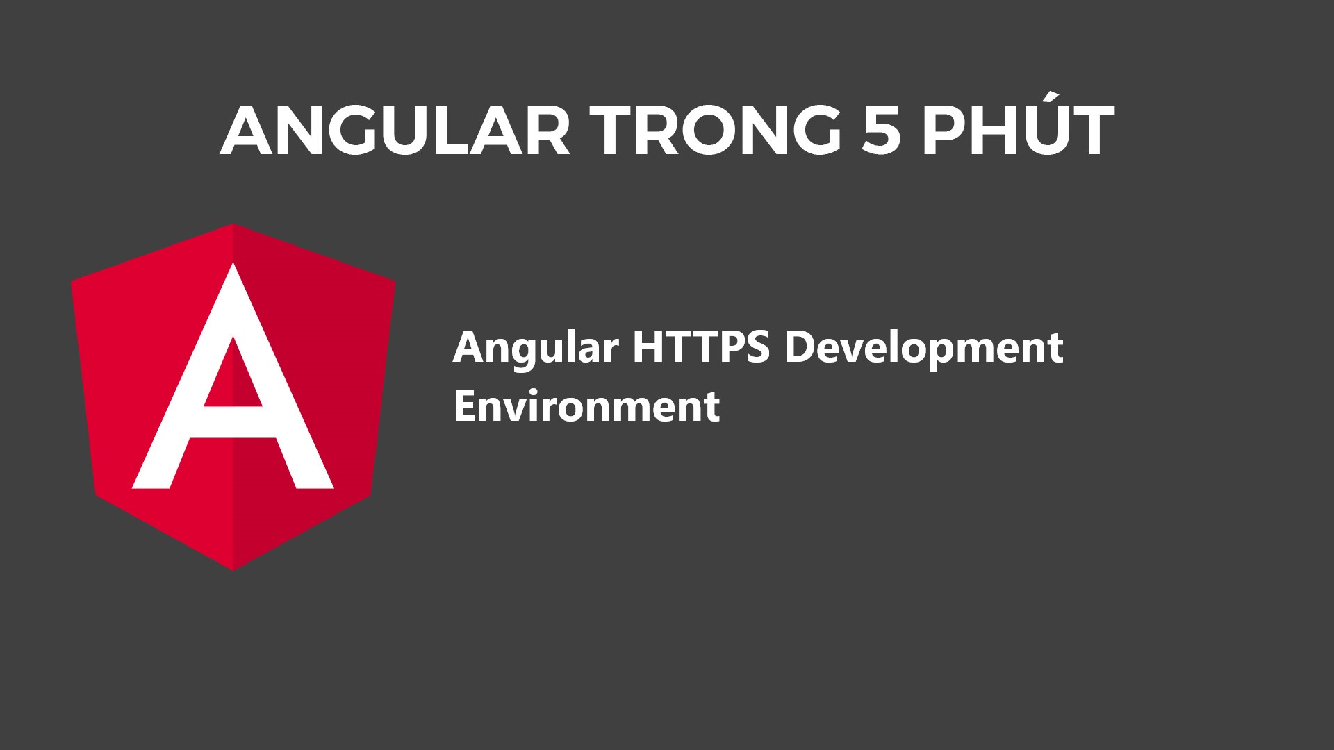 Angular Trong 5 Phút: Angular HTTPS Development Environment