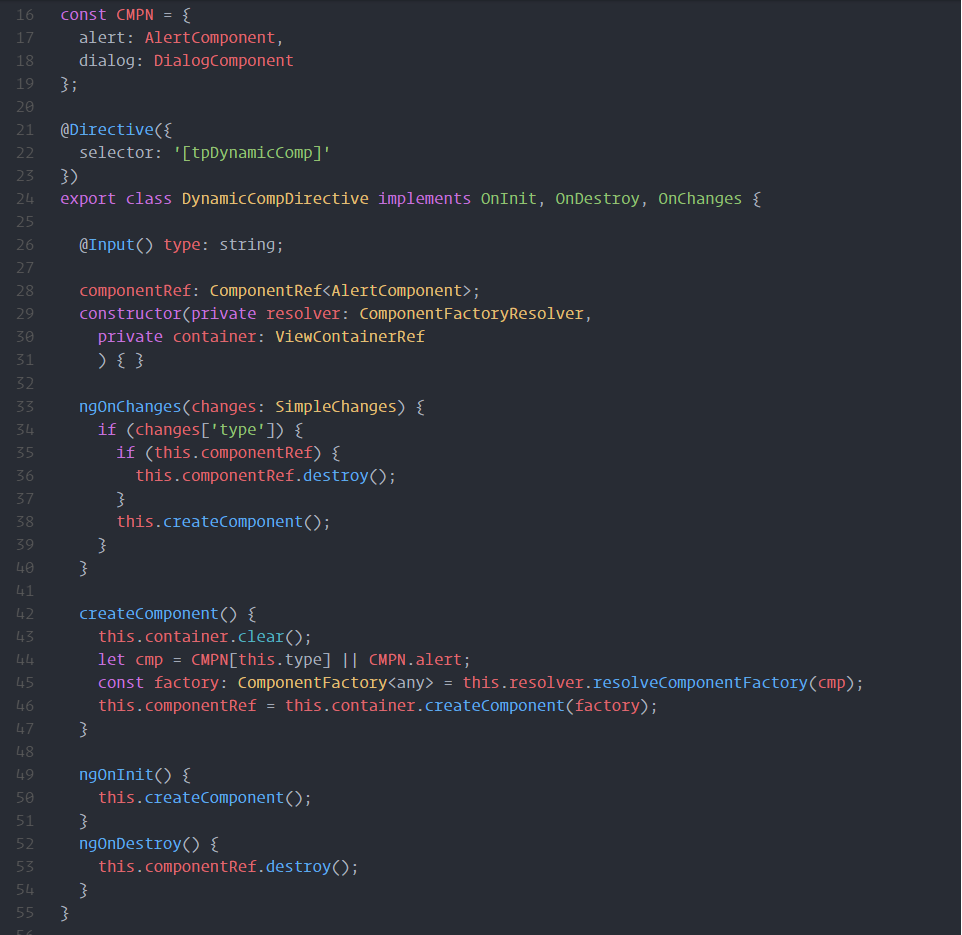 Angular 4 Tạo dynamic component