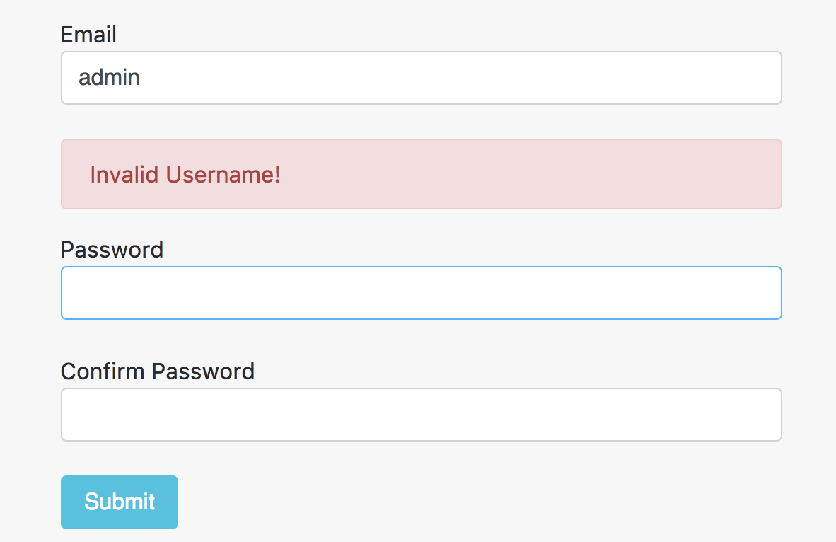 Validator Forbidden Username